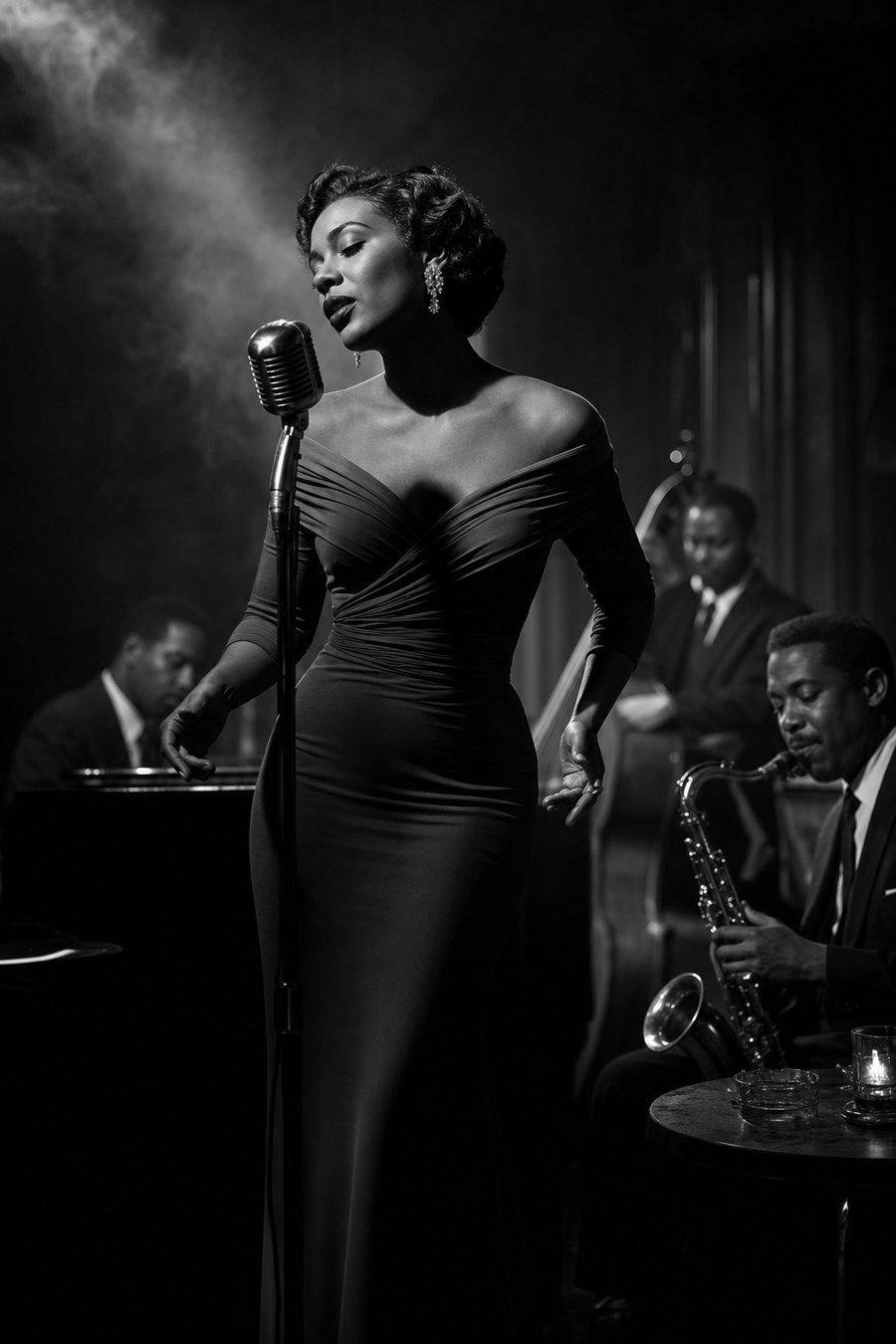 photographie jazz, clair-obscur élégant